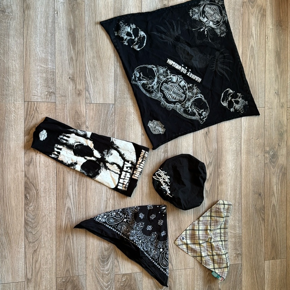 Harley Davidson scarfs and head wraps bundle